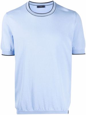 Fay fine-knit cotton T-Shirt - Blue
