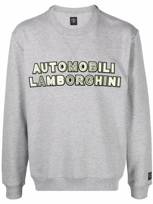 Automobili Lamborghini logo-appliqué cotton sweatshirt - Grey
