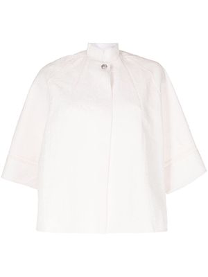 SHIATZY CHEN mandarin-collar cropped jacket - Pink