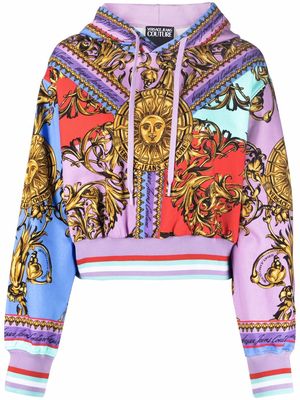 Versace Jeans Couture Sun Flower Garland print hoodie - Purple