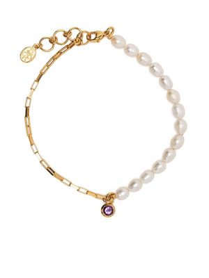DOWER AND HALL luna amethyst-drop pearl bracelet - Gold