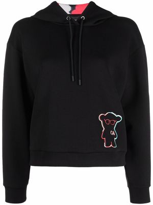 Emporio Armani logo-patch hoodie - Black