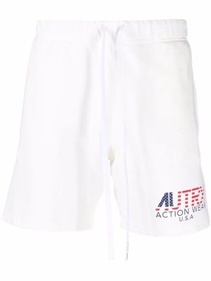 Autry logo-print track shorts - White