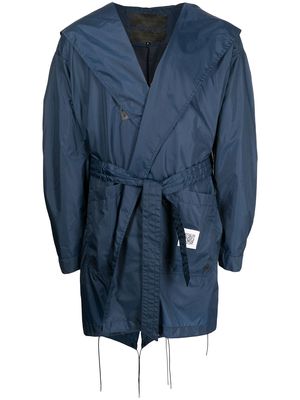 Fumito Ganryu reflective panel hooded raincoat - Blue