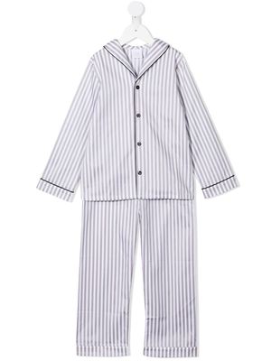 Amiki stripe-print cotton trousers - Grey