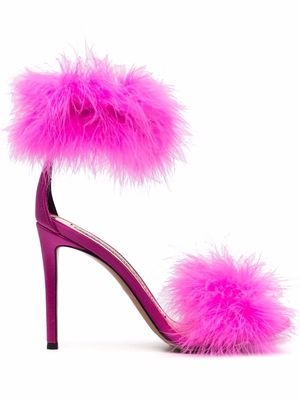 Alexandre Vauthier 110mm feather-straps sandals - Pink