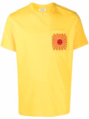 SANDRO Sun-print organic cotton T-shirt - Yellow