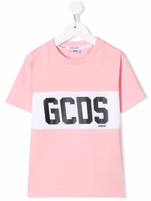 Gcds Kids logo-print cotton T-shirt - Pink