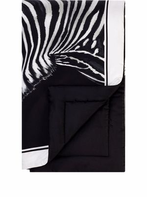 Dolce & Gabbana zebra-print silk quilt blanket - Black