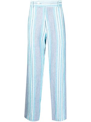Nicholas Daley high-rise straight-leg striped trousers - Blue