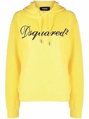 Dsquared2 logo-print cotton hoodie - Yellow