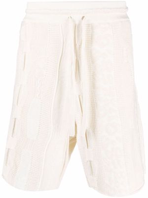 Laneus knitted cotton shorts - White