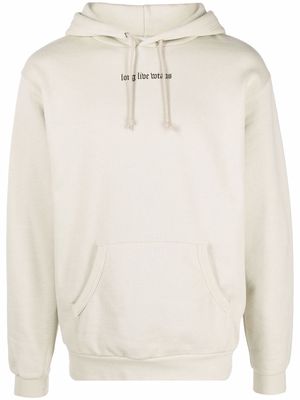 WTAPS slogan-print hoodie - Neutrals