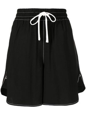 izzue embroidered logo drawstring shorts - Black