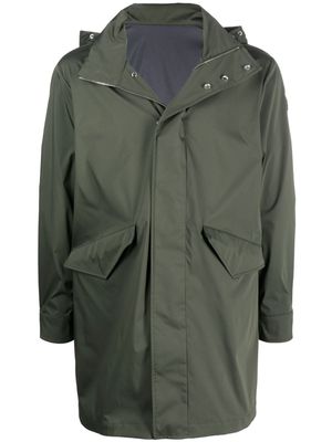 Moncler hooded logo-patch parka coat - Green