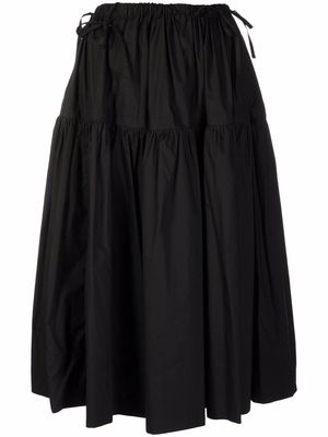 Act N°1 drawstring tiered midi skirt - Black