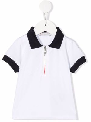 Moncler Enfant colour-block polo shirt - White