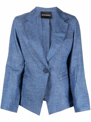 Emporio Armani rear ruched-detail blazer - Blue