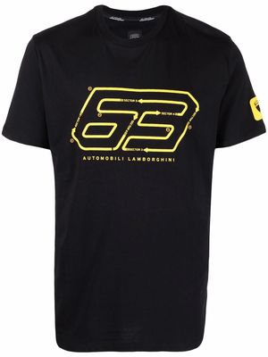 Automobili Lamborghini race track-print T-shirt - Black