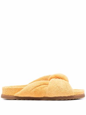 ASH brushed knot-detail slippers - Yellow