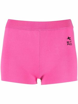 ETRO logo print fitted shorts - Pink