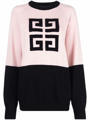 Givenchy colour-block 4G cashmere jumper - Pink