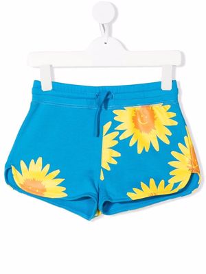 Stella McCartney Kids floral drawstring shorts - Blue