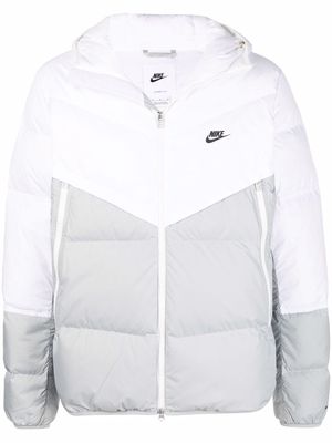 Nike swoosh-detail padded jacket - White