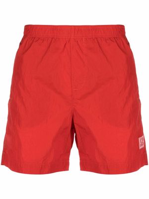 C.P. Company logo-patch detail swim shorts - Red