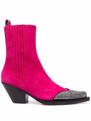 Alexandre Vauthier Hedy crystal-embellished ankle boots - Pink