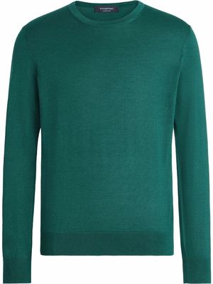 Ermenegildo Zegna fine-knit cashmere-silk blend jumper - Green