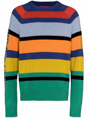 The Elder Statesman Time for Fun striped cashmere jumper - Blue