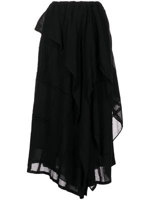 Y's high-waisted asymmetrical skirt - Black