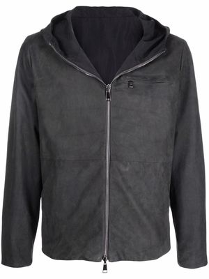 Giorgio Brato suede hooded jacket - Grey