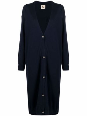 PAULA V-neck cashmere cardi-coat - Blue