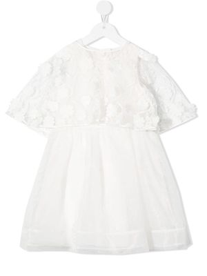 Charabia lace and tulle overlay dress - White