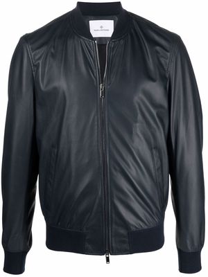 Tagliatore zip-up leather bomber jacket - Blue