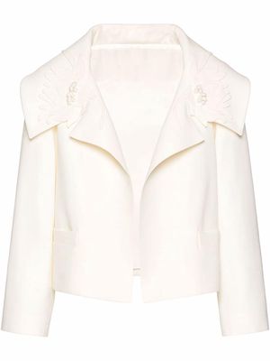 Valentino 3D-detail single-breasted coat - White