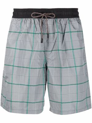 Sease Cod 2 grid-print swim shorts - Green