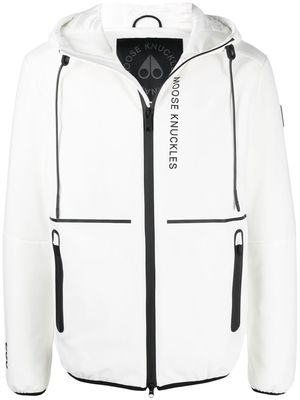 Moose Knuckles Grayton logo-print zip-fastening jacket - White