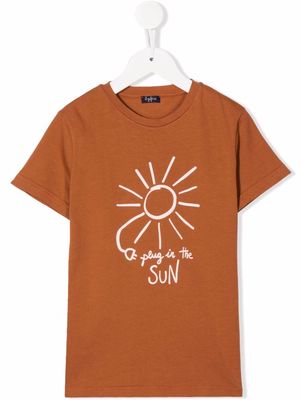 Il Gufo slogan-print T-shirt - Brown