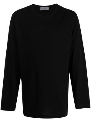 Yohji Yamamoto long-sleeve cotton T-shirt - Black