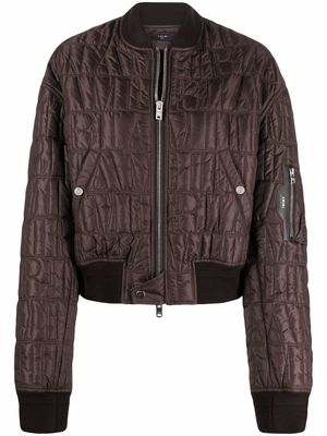AMIRI quilted cropped bomber jacket - Brown