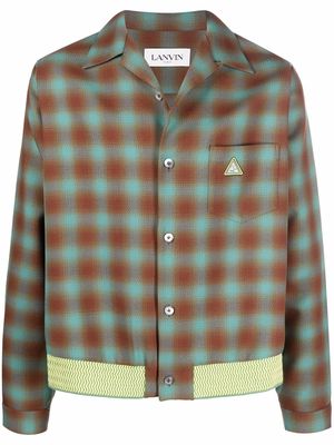 LANVIN collared plaid jacket - Green
