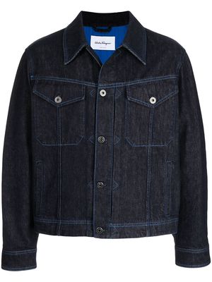 Salvatore Ferragamo contrast-stitch denim jacket - Blue