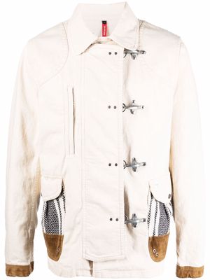 Fay panelled cotton jacket - Neutrals