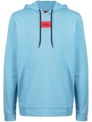 HUGO logo-print hoodie - Blue