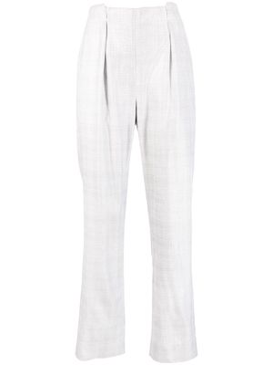 Agnona pleat-front check trousers - Grey