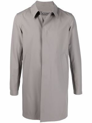 Herno spread-collar two-pocket trench coat - Grey
