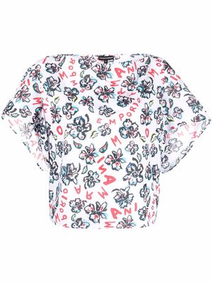 Emporio Armani all-over floral-print T-shirt - White